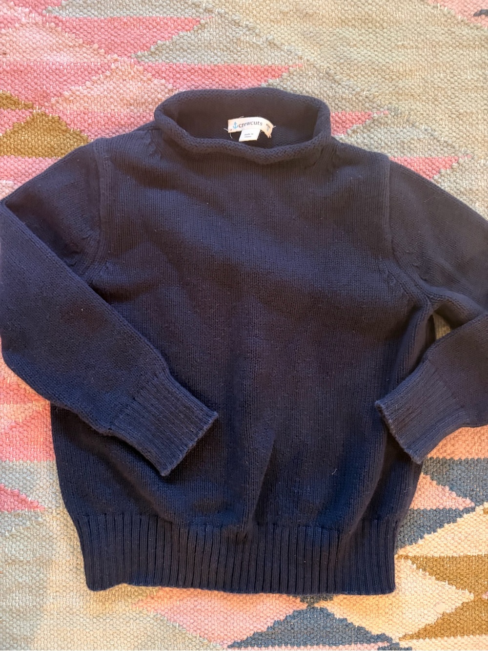 Crewcuts Rollneck Sweater, Navy, 3